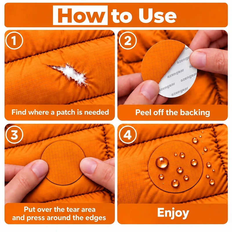 Self-Adhesive Puffer Jacket Repair Patches (30+ Colours)