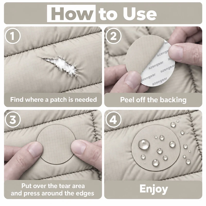 Self-Adhesive Puffer Jacket Repair Patches (30+ Colours)