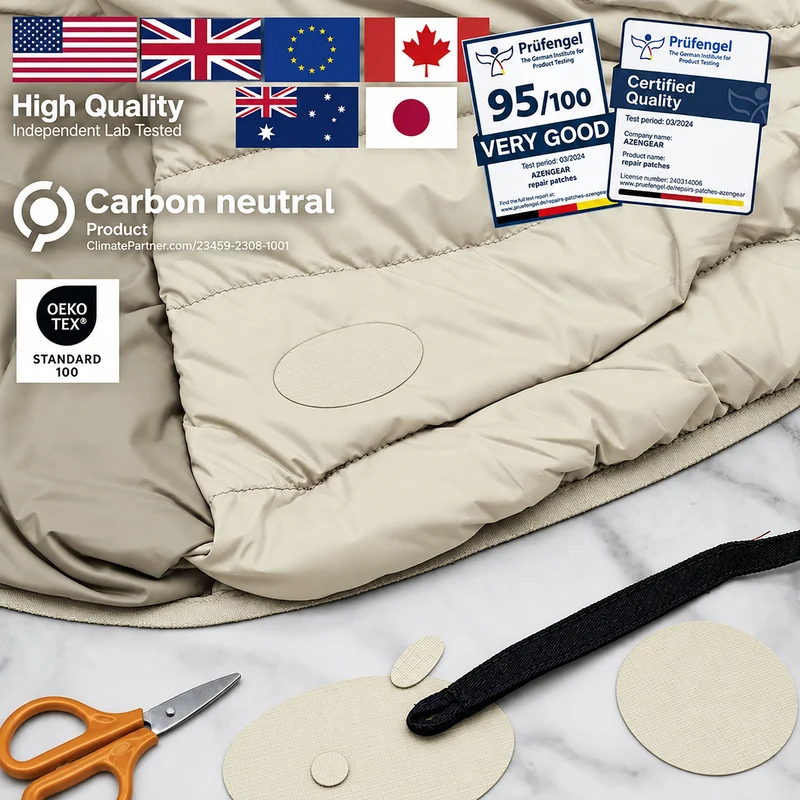 Self-Adhesive Puffer Jacket Repair Patches (30+ Colours)