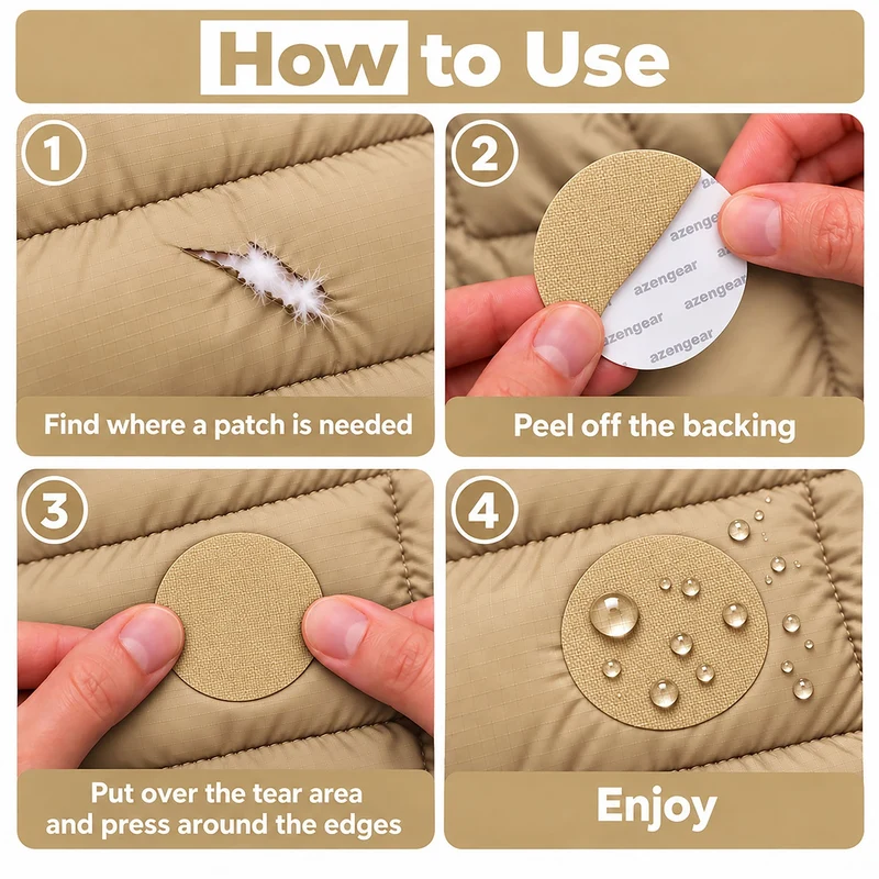 Self-Adhesive Puffer Jacket Repair Patches (30+ Colours)