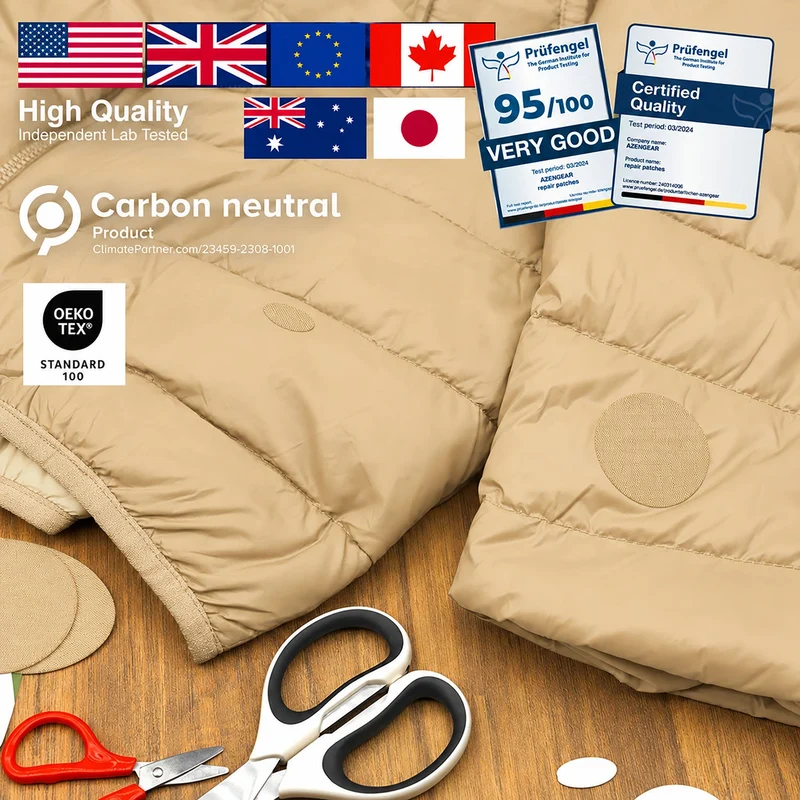 Self-Adhesive Puffer Jacket Repair Patches (30+ Colours)