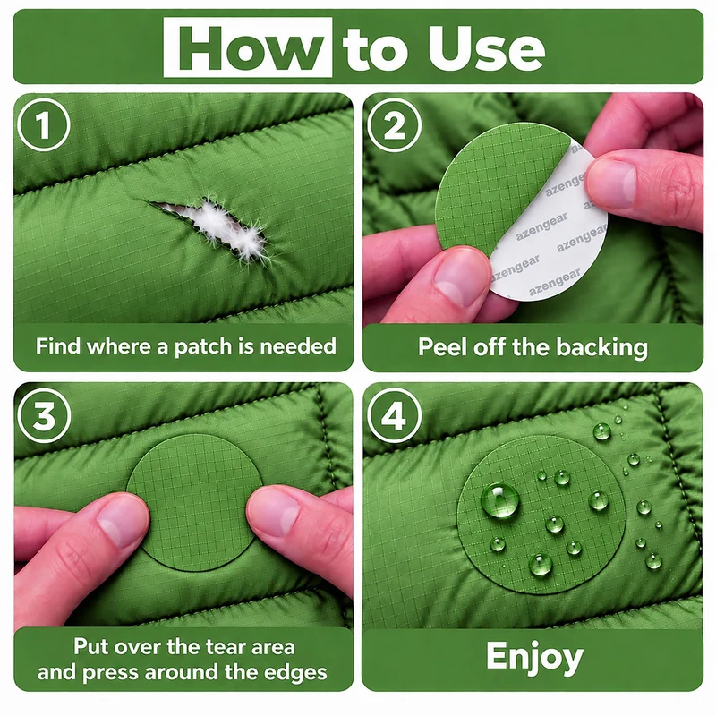 Self-Adhesive Puffer Jacket Repair Patches (30+ Colours)