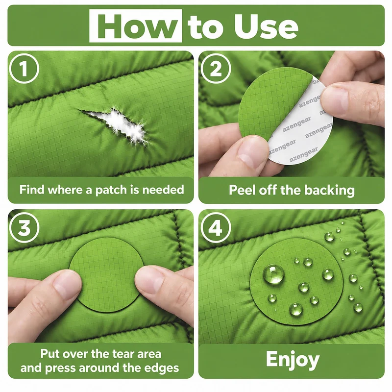 Self-Adhesive Puffer Jacket Repair Patches (30+ Colours)
