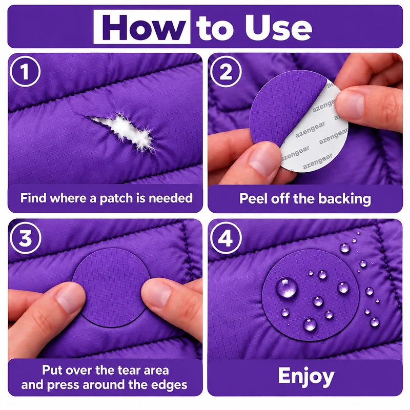 Self-Adhesive Puffer Jacket Repair Patches (30+ Colours)
