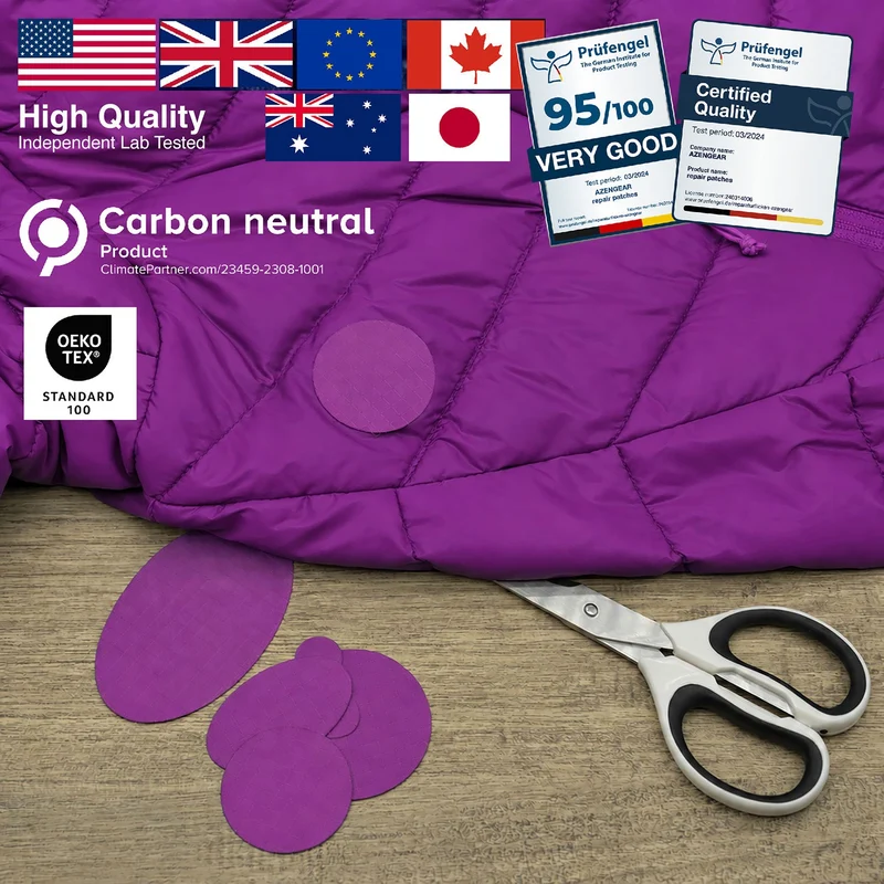 Self-Adhesive Puffer Jacket Repair Patches (30+ Colours)
