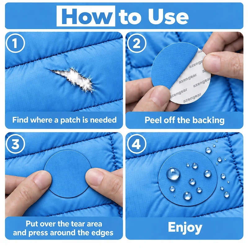 Self-Adhesive Puffer Jacket Repair Patches (30+ Colours)