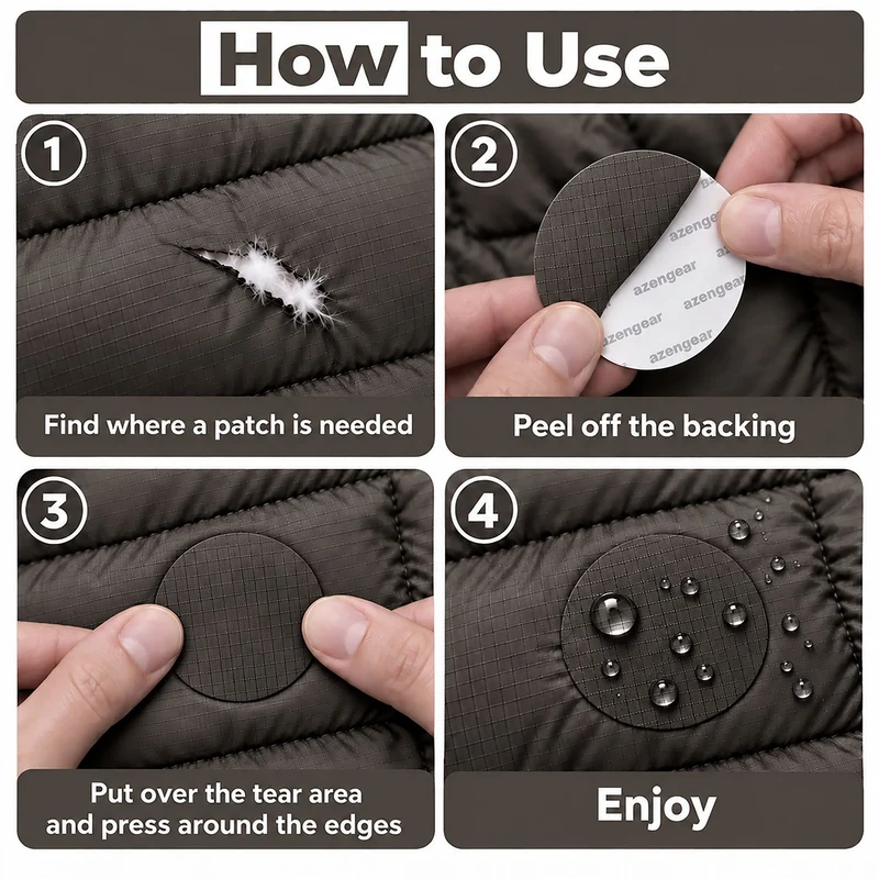 Self-Adhesive Puffer Jacket Repair Patches (30+ Colours)