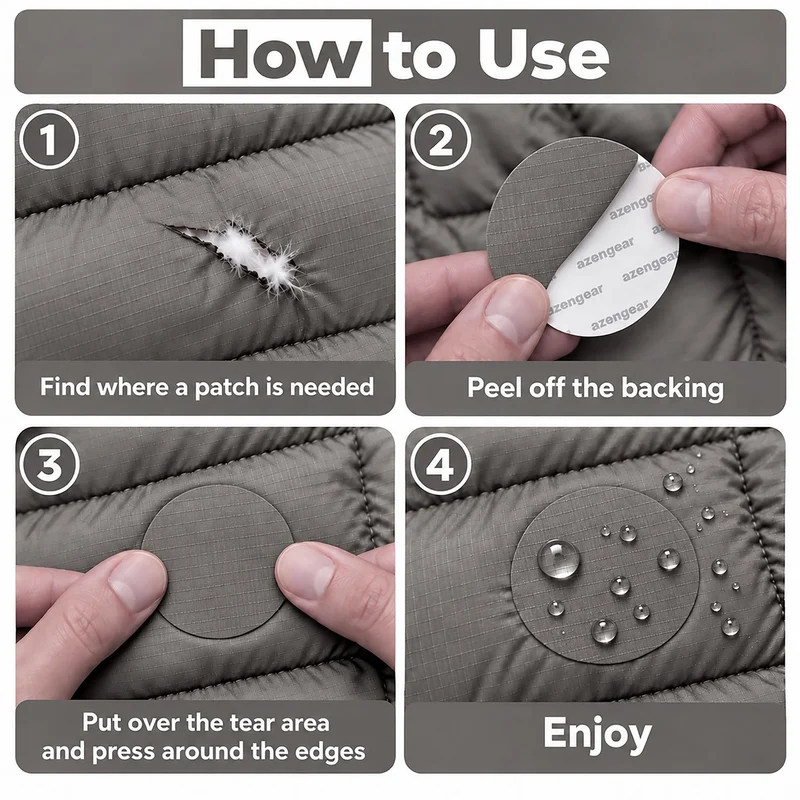 Self-Adhesive Puffer Jacket Repair Patches (30+ Colours)