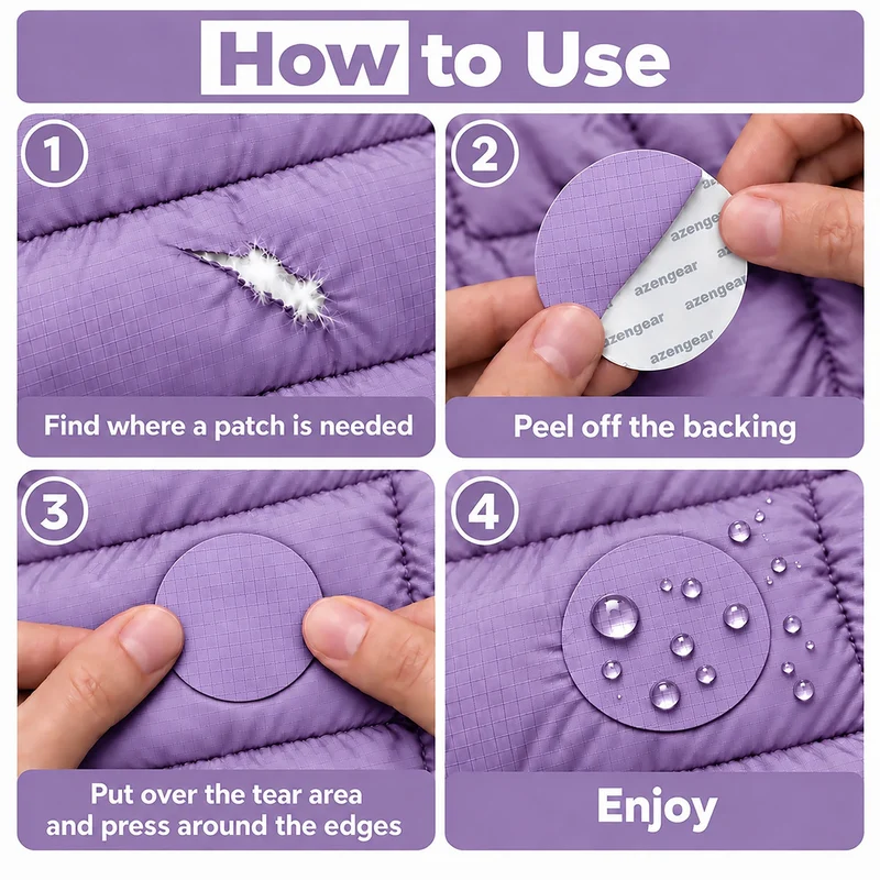 Self-Adhesive Puffer Jacket Repair Patches (30+ Colours)