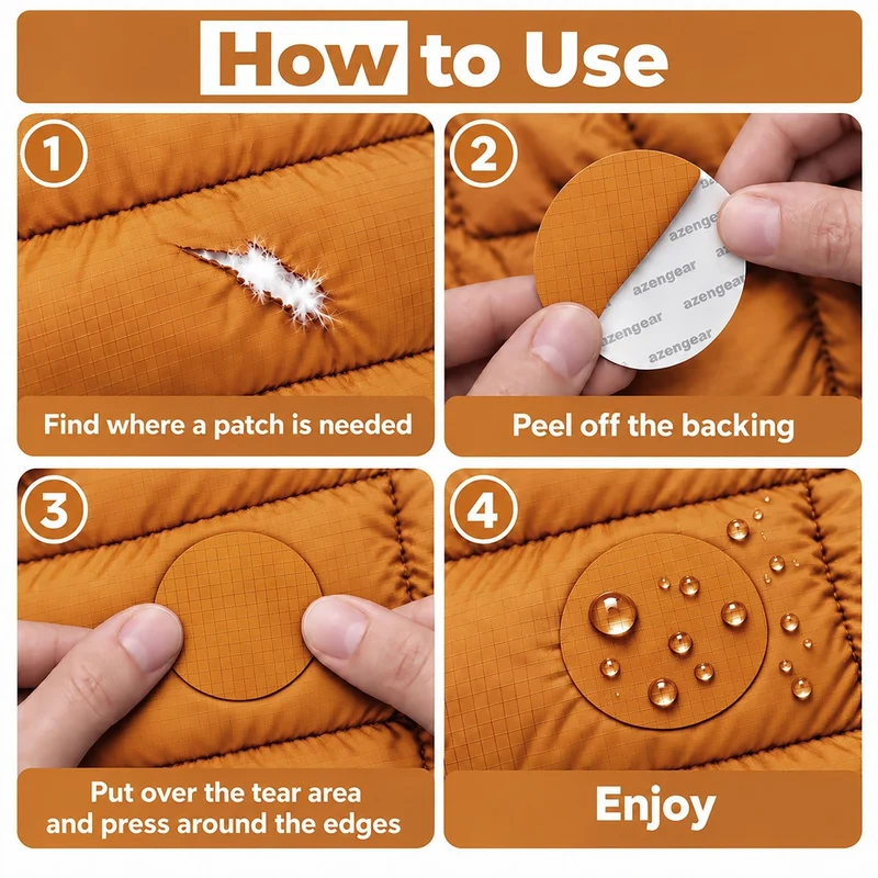 Self-Adhesive Puffer Jacket Repair Patches (30+ Colours)