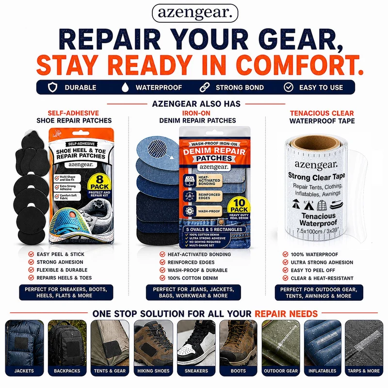 Self-Adhesive Puffer Jacket Repair Patches (30+ Colours)