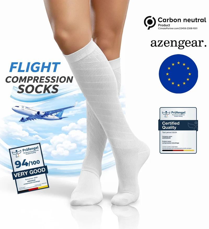 Compression Socks for Women & Men, Knee-High Flight Socks