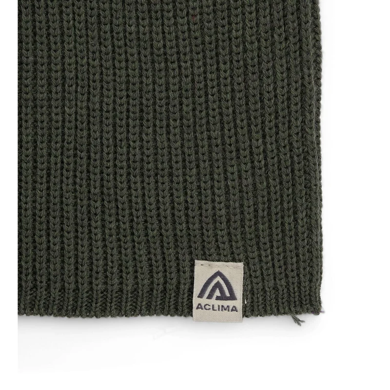 Aclima - Flach gestrickte Sturmhaube U // Olivgrün
