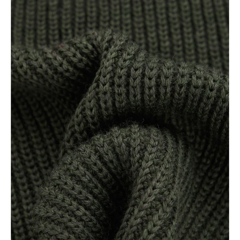 Aclima - Flach gestrickte Sturmhaube U // Olivgrün