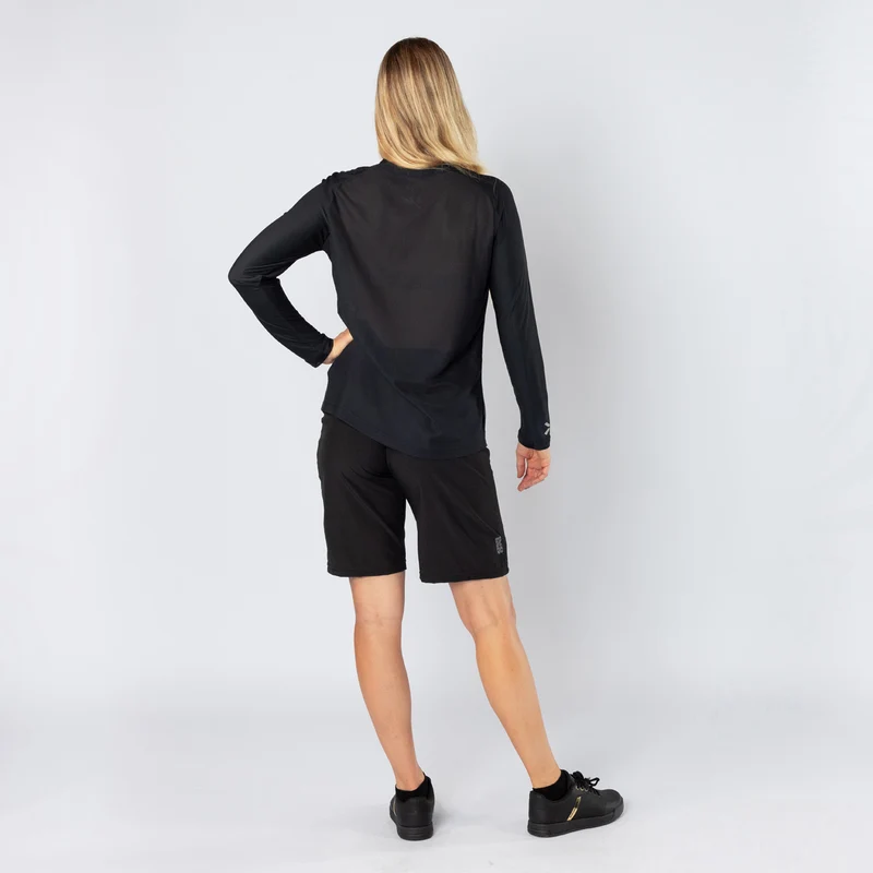Damen Flow Lite 1.0 Henley schwarz-graphit