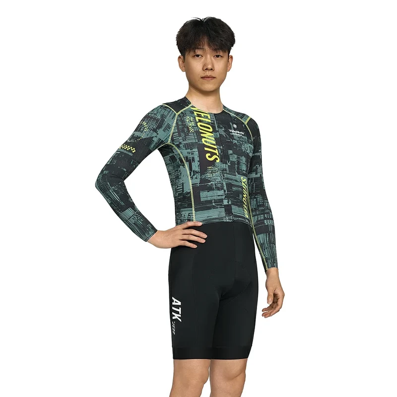 Velonuts Ultra Short Herren Radtrikot Langarm Grün