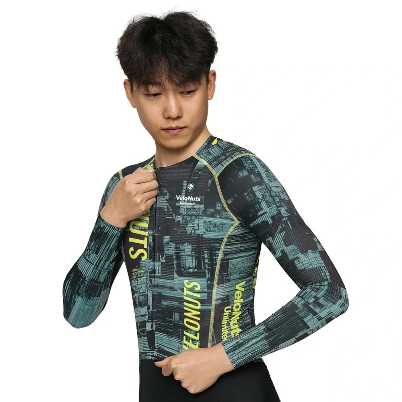 Velonuts Ultra Short Herren Radtrikot Langarm Grün
