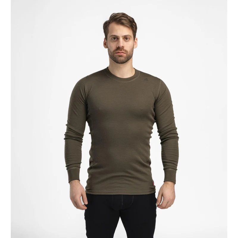 Aclima - Warmwool Crewneck M Oliv // Olivgrün