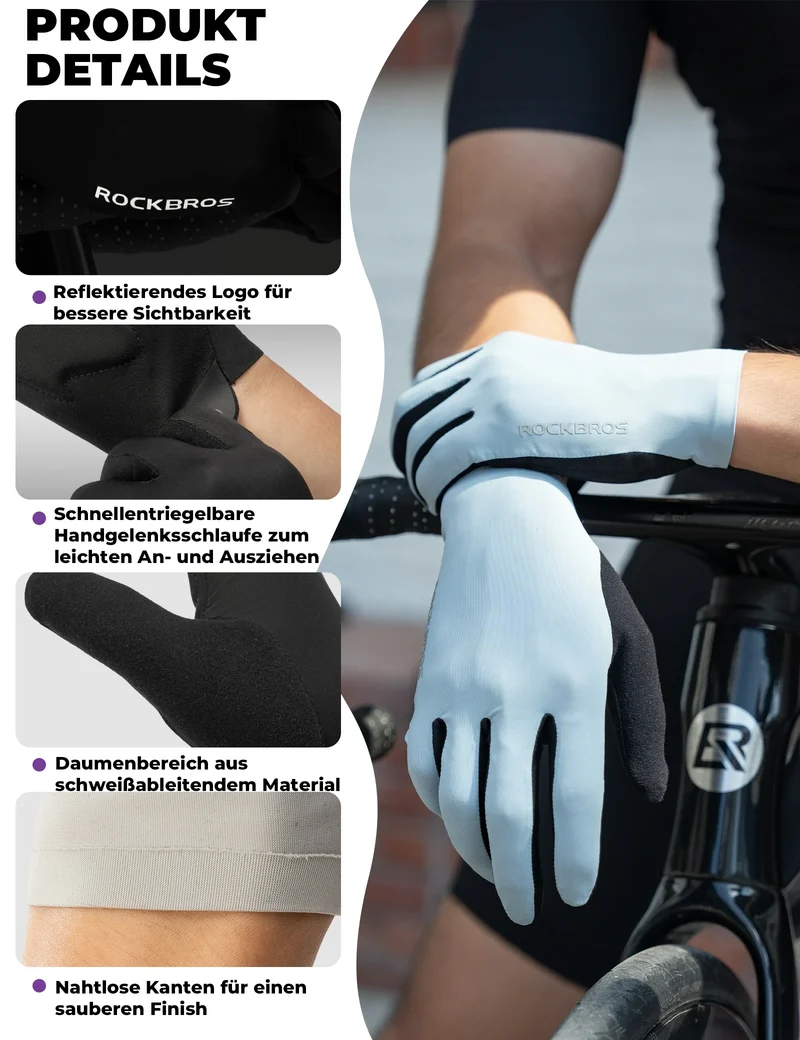 Fahrradhandschuhe – rutschfest & stoßabsorbierend mit SBR-Polster