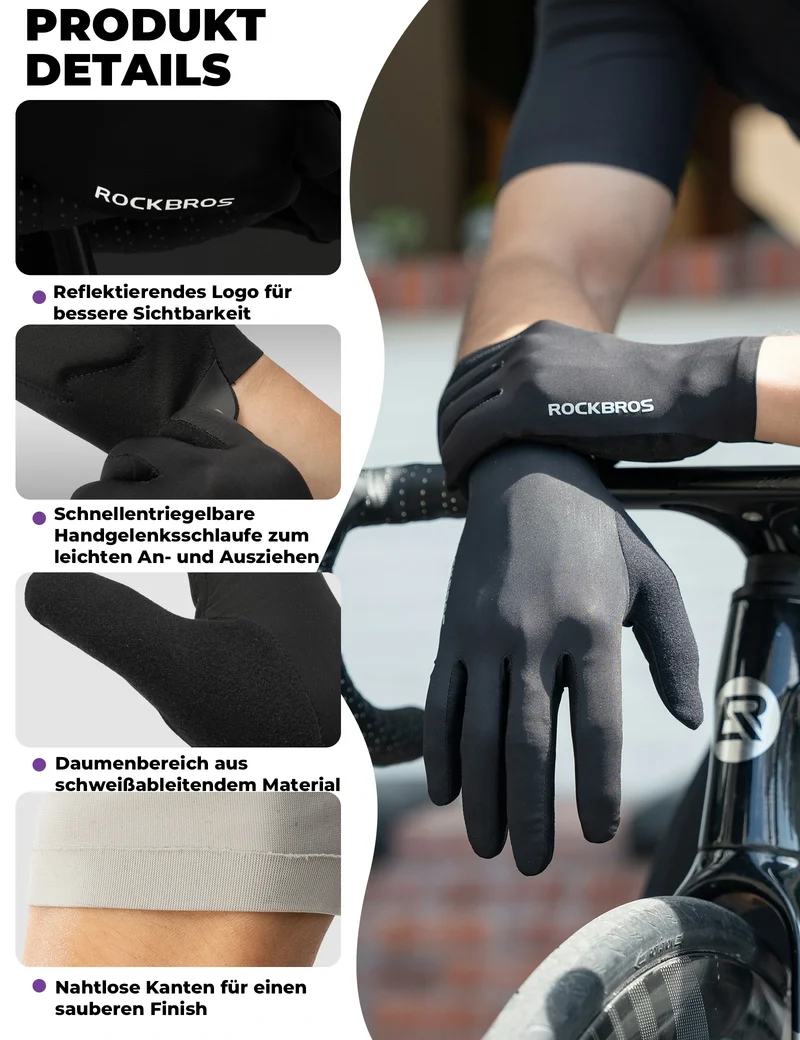 Fahrradhandschuhe – rutschfest & stoßabsorbierend mit SBR-Polster