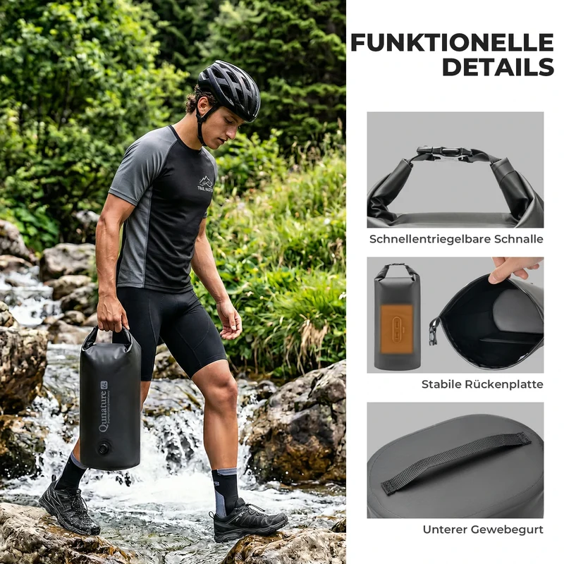 Qunature Bikepacking Fahrradtasche 6L Schnellwechsel Wasserdichte Gabeltasche