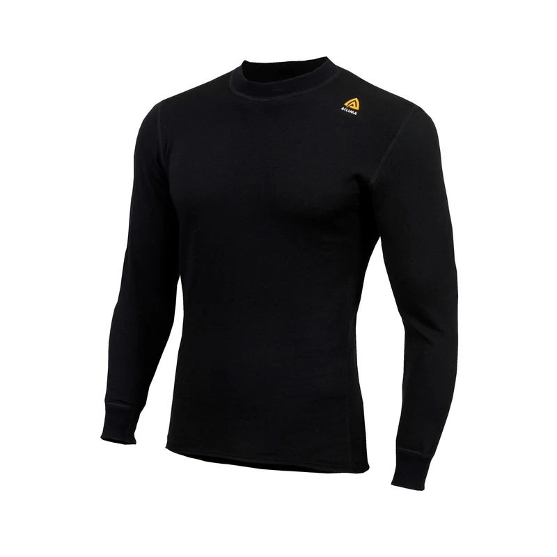 Aclima - Hotwool 230g Unisex-Wollpullover mit Rundhalsausschnitt // Schwarz