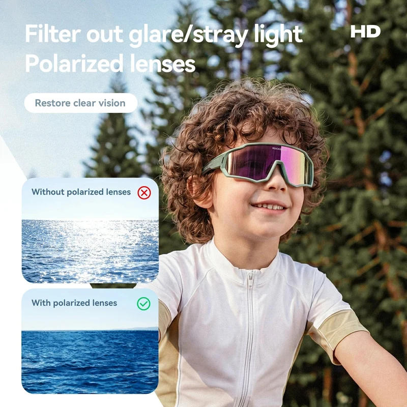 Kinder Fahrrad Sonnenbrille - Polarisiert/Photochrom mit UV400 Schutz