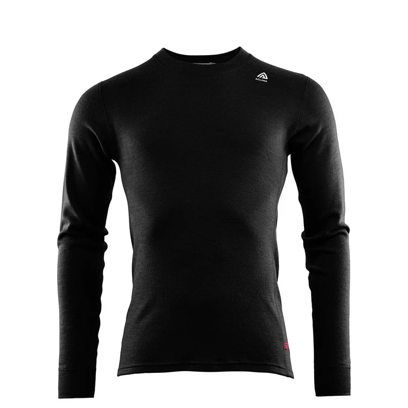 Aclima - WarmWool 200g Rundhals-Wolljersey, Herren // Schwarz