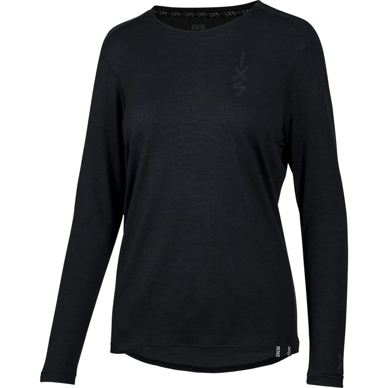 Damen Flow Merino Langarm Jersey schwarz