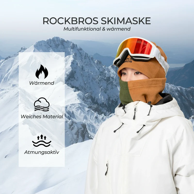 Winter Schlauchschal Fleece Halswärmer, Winddichtes Multifunktionstuch