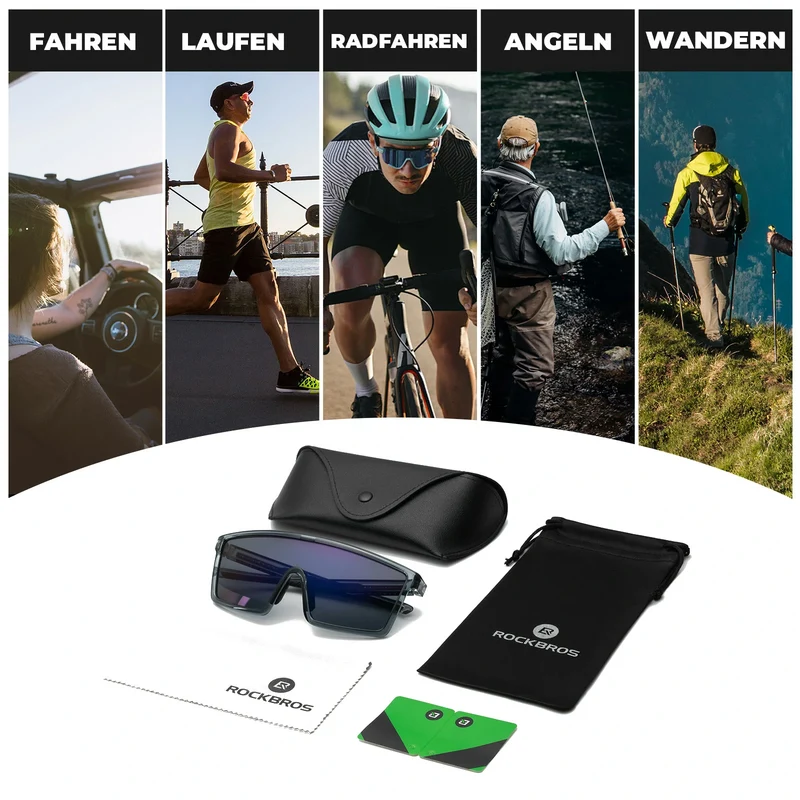 Polarisiert Fahrradbrille, UV400 mit TR90 Rahmen