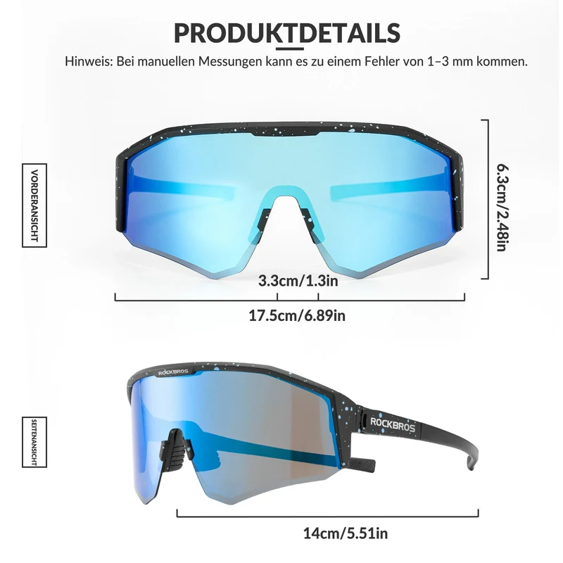 Polarisierte Fahrradbrille mit Verstellbaren Bügeln