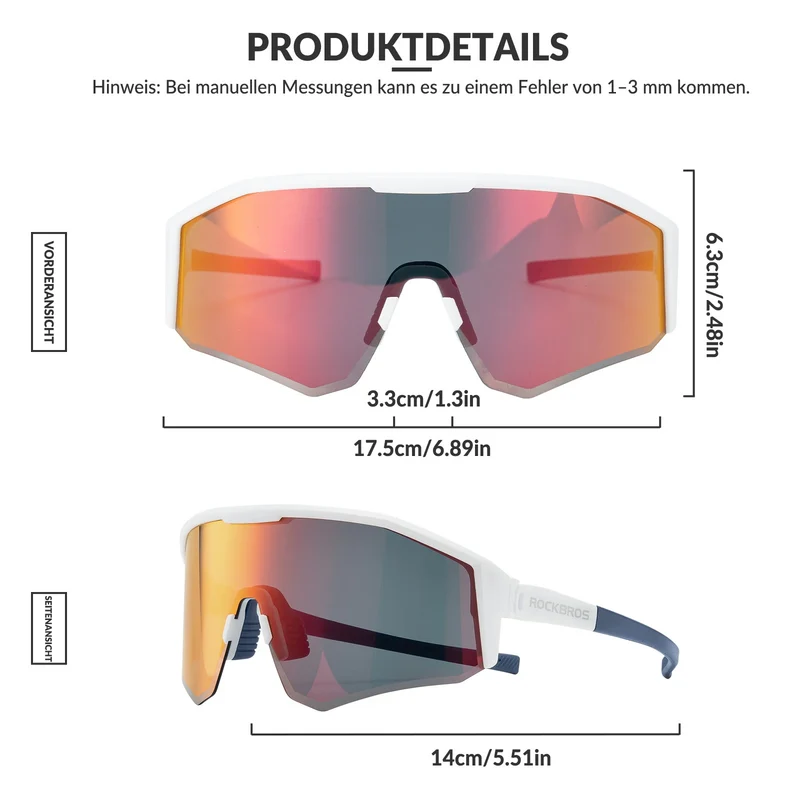 Polarisierte Fahrradbrille mit Verstellbaren Bügeln