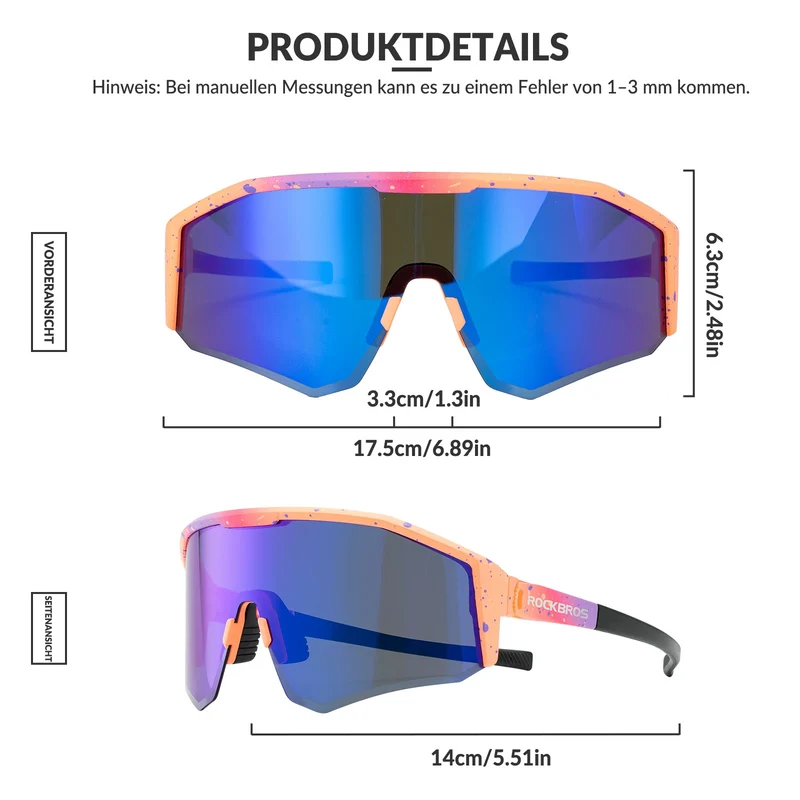 Polarisierte Fahrradbrille mit Verstellbaren Bügeln