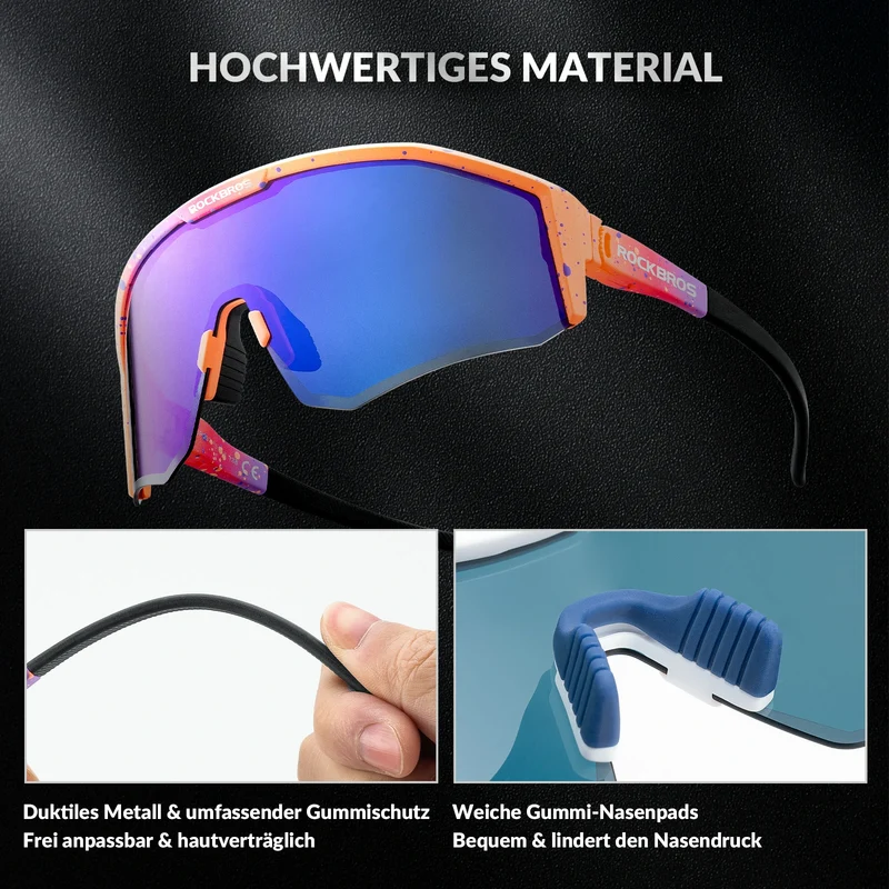 Polarisierte Fahrradbrille mit Verstellbaren Bügeln