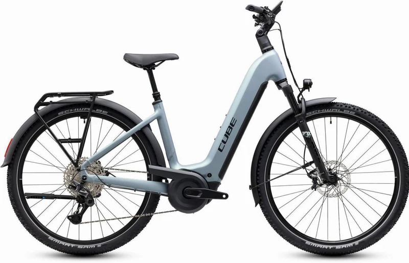 Cube Nuride Hybrid EXC 800 Wh E-Trekkingbike Easy Entry 28" seagrey´n´black