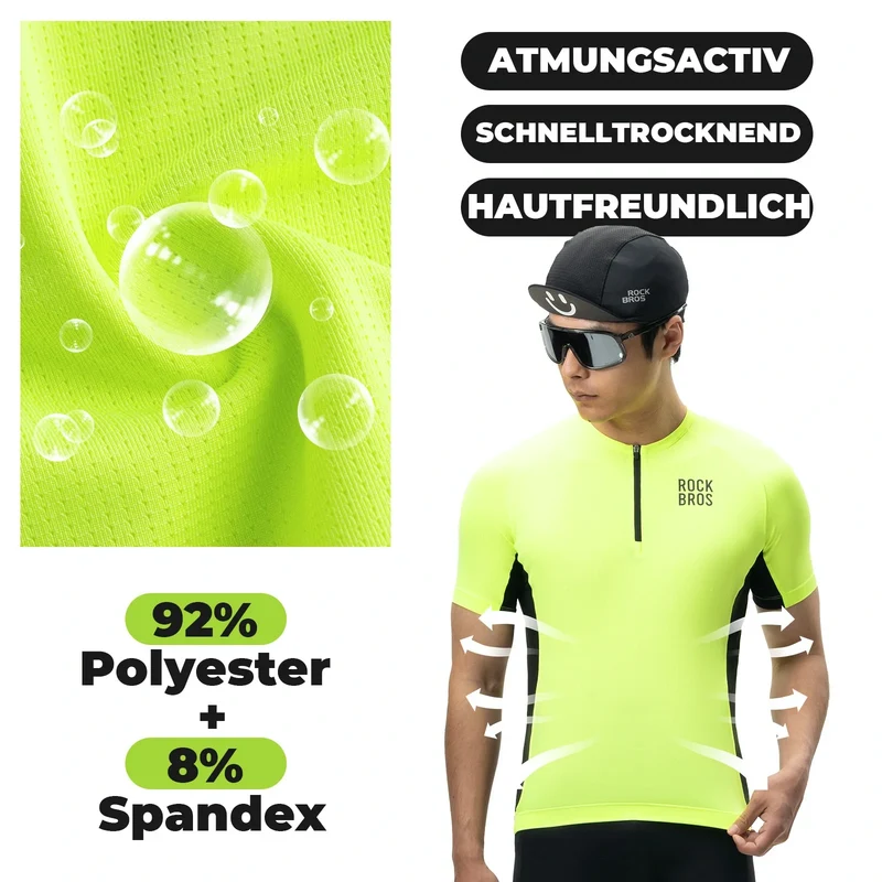 Herren Radtrikot Fahrradtrikot Kurzarm, Atmungsaktiv Fahrrad Trikot