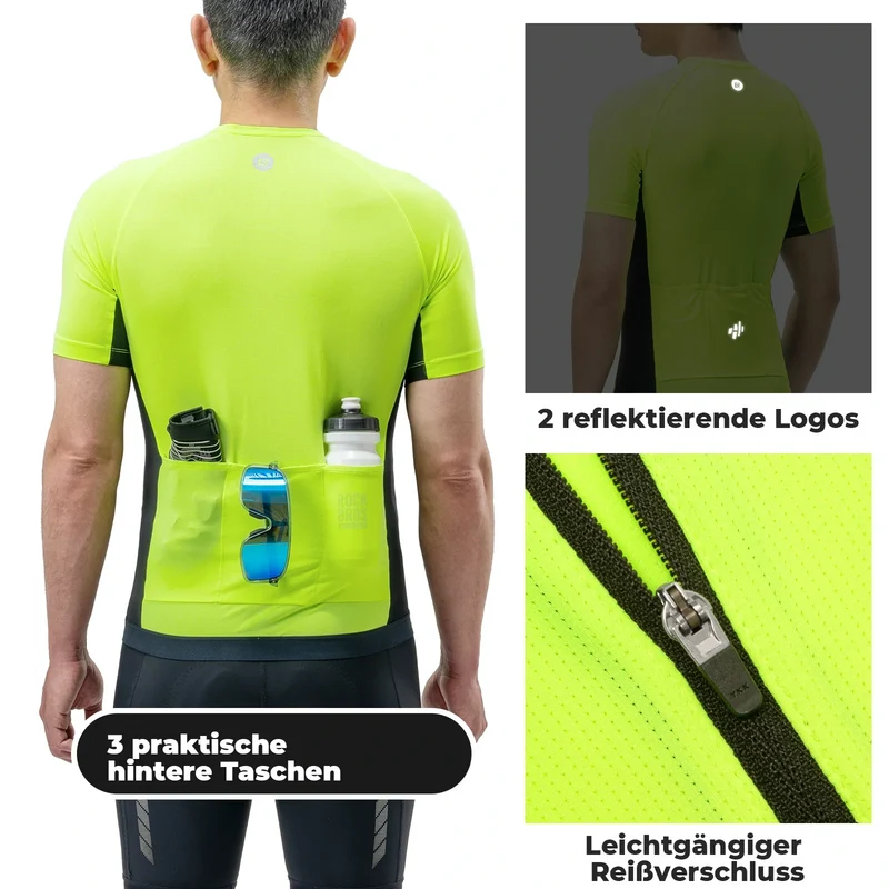 Herren Radtrikot Fahrradtrikot Kurzarm, Atmungsaktiv Fahrrad Trikot