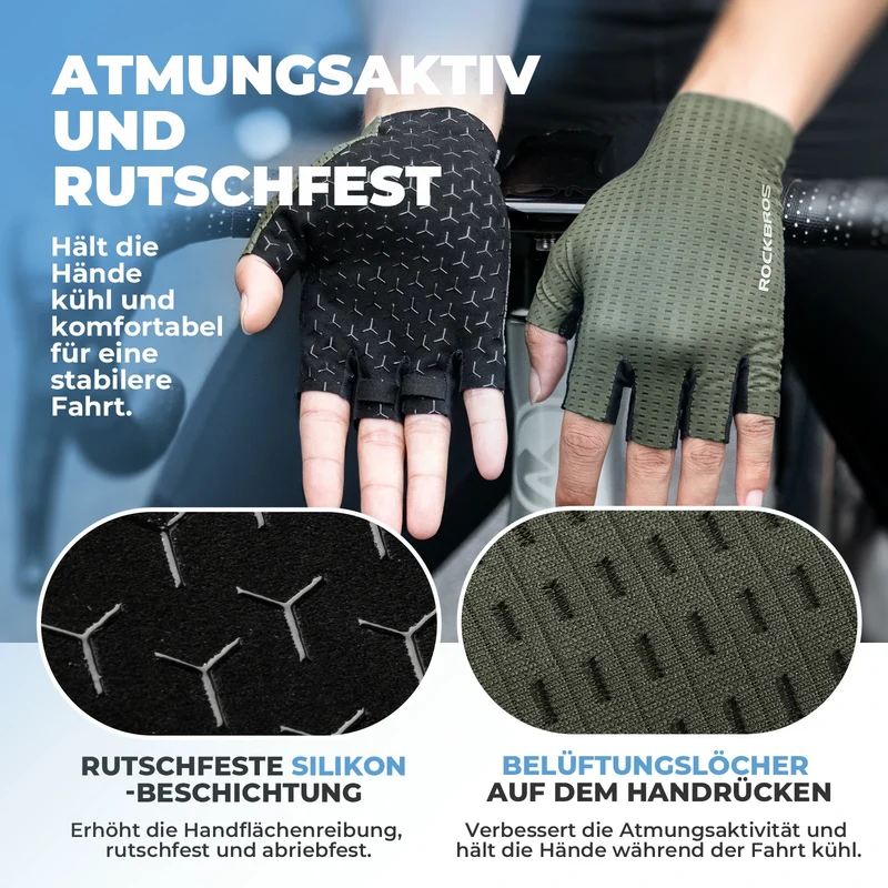 Fahrradhandschuhe Sommer, rutschfest und Atmungsaktiv