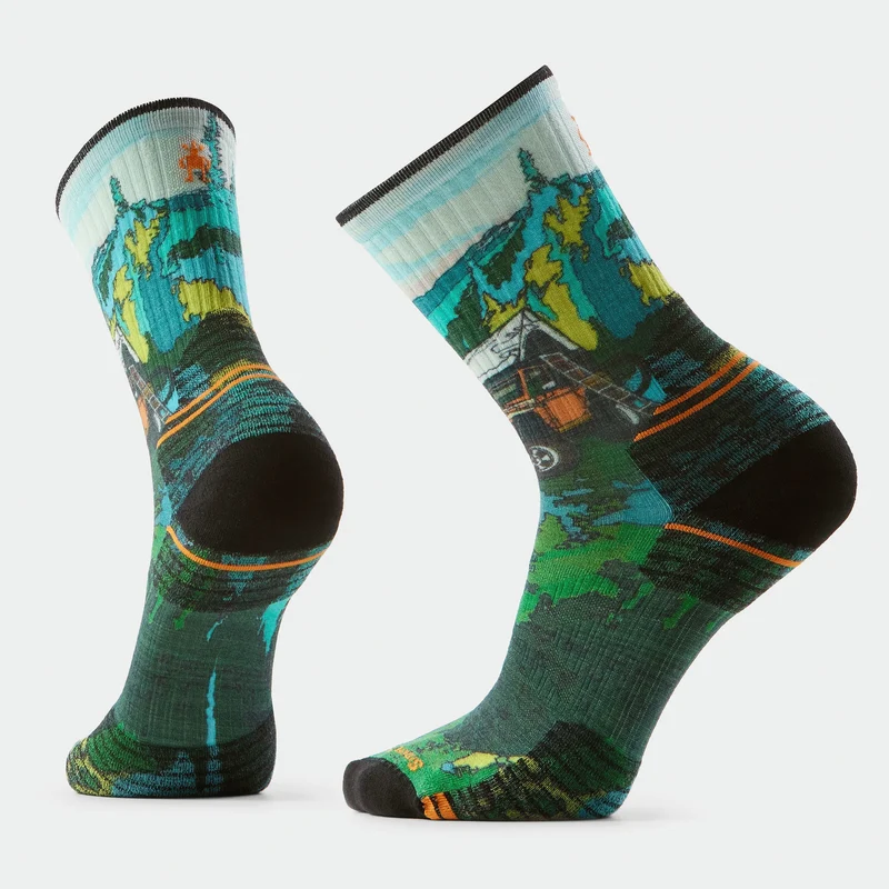 Hike Targeted Cushion Trail Trekker Print Crew Socks