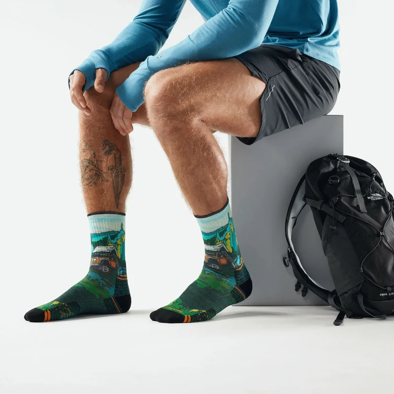 Hike Targeted Cushion Trail Trekker Print Crew Socks
