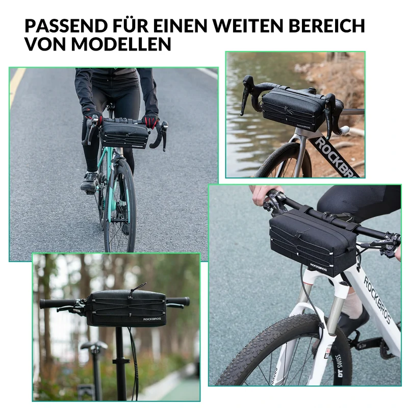 Lenkertasche Fahrrad Vorne Große Kapazität 2L mit Abnehmbarer Schultergurt