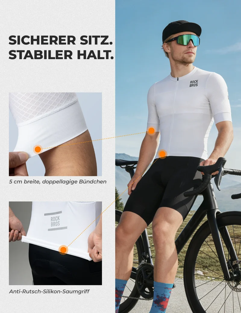Herren Kurzarm Fahrradtrikot – 3D-Ergonomisches Design