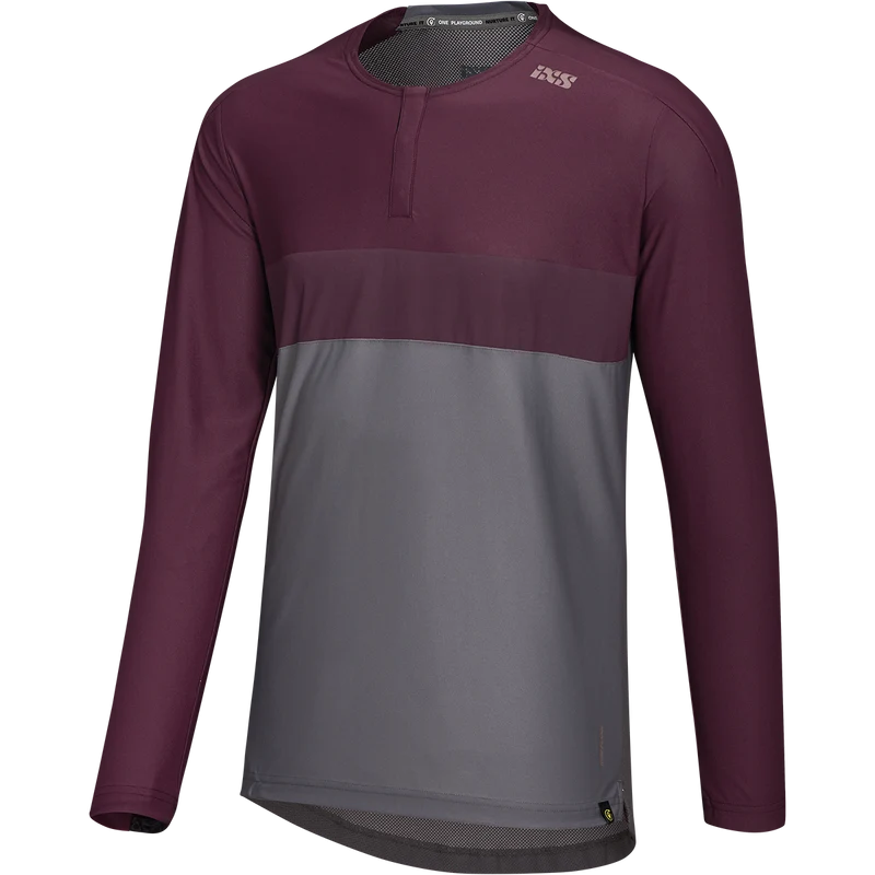 Flow XTG Long Sleeve Henley graphit-raisin
