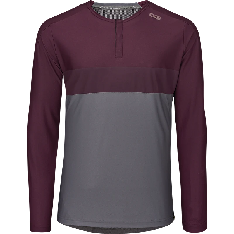 Flow XTG Long Sleeve Henley graphit-raisin