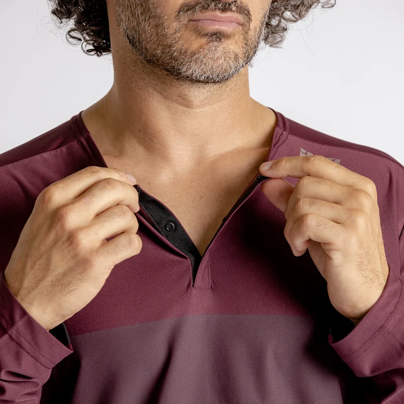 Flow XTG Long Sleeve Henley graphit-raisin