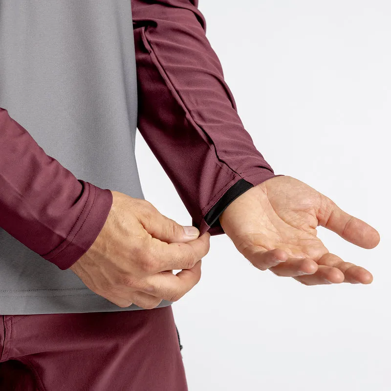 Flow XTG Long Sleeve Henley graphit-raisin