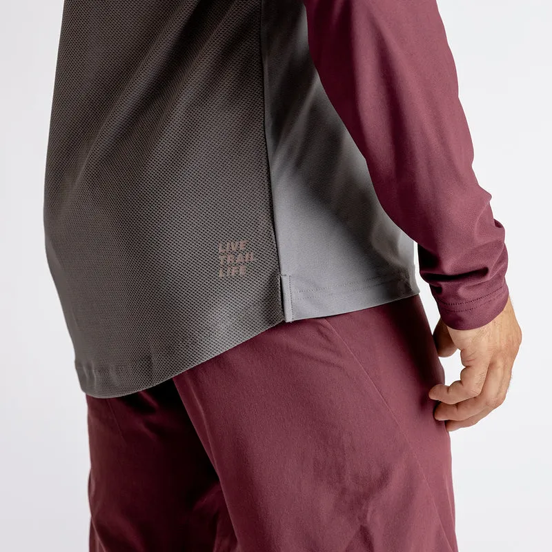 Flow XTG Long Sleeve Henley graphit-raisin