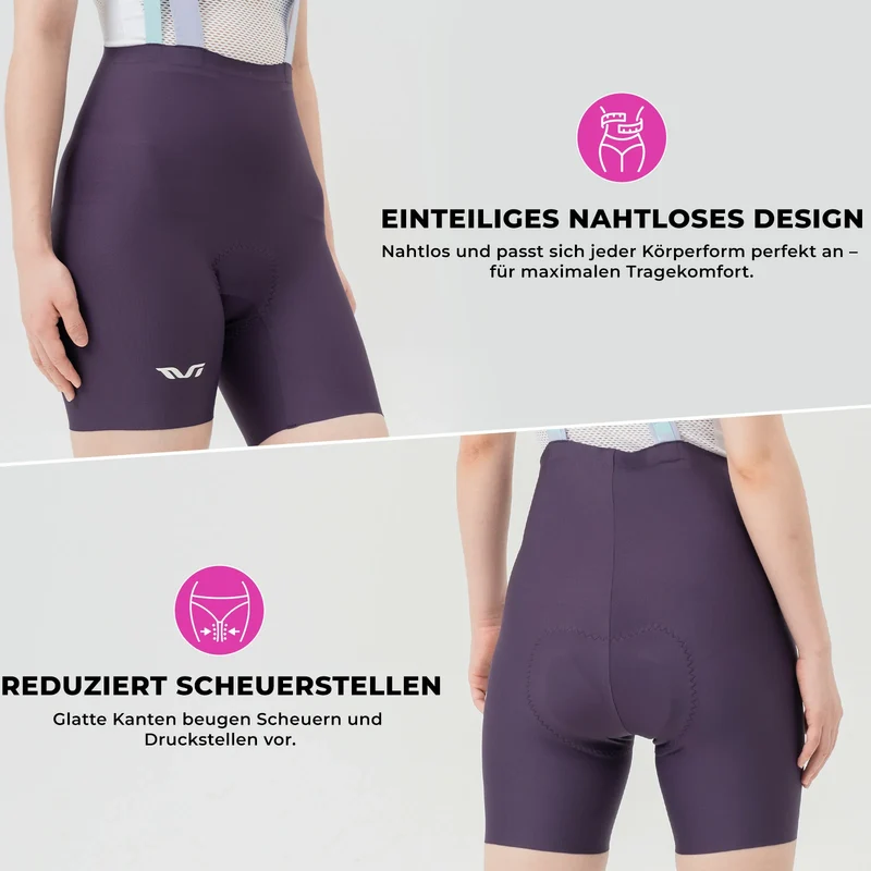 TVI Damen Bib-Shorts Fahrradhose Zonen-Polsterung (5-6h)