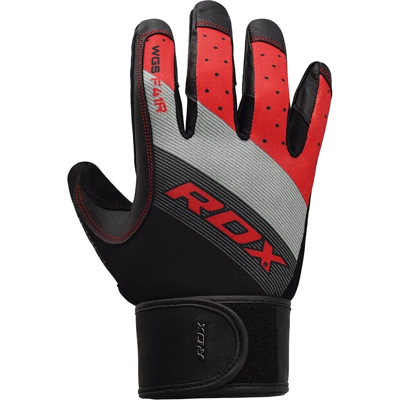 RDX F41 Vollfinger-Handschuhe mit langem Handgelenkband für schweres Gewichtheben im Fitnessstudio